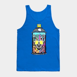 skull pirate spray can Pop Art Tank Top